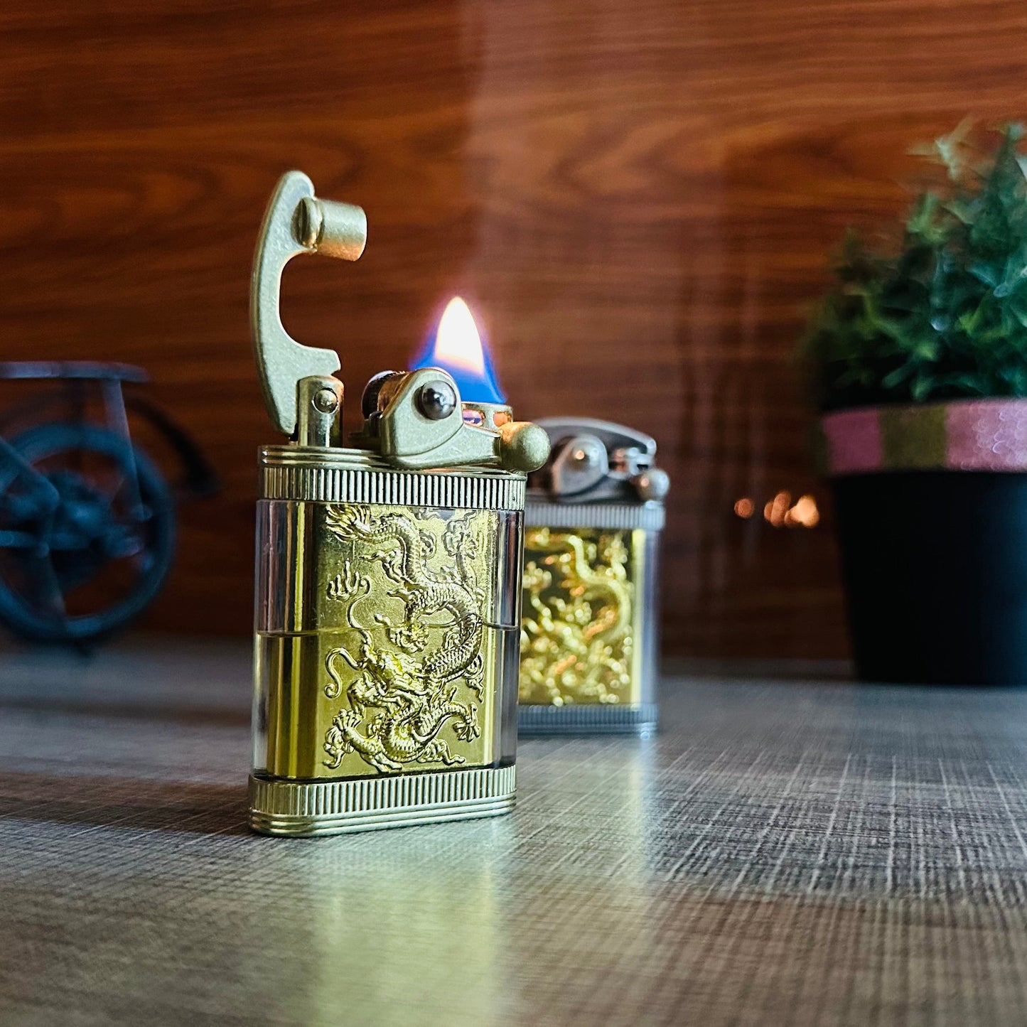 Double-bin Windproof Kerosene Lighter