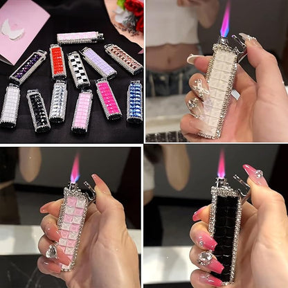 Diamond-shaped Lighter With a Red Flame